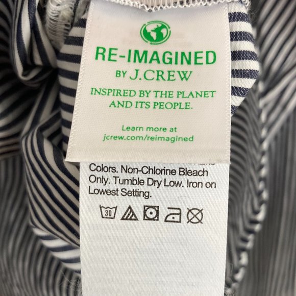 J Crew Oversized Ruffle-collar Shirt in Stripe, Size 6 - Picture 7 of 13